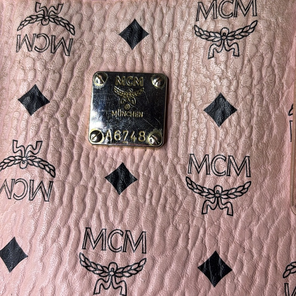 MCM Pink Visetos Monogram Tote Bag - Picture 2 of 7